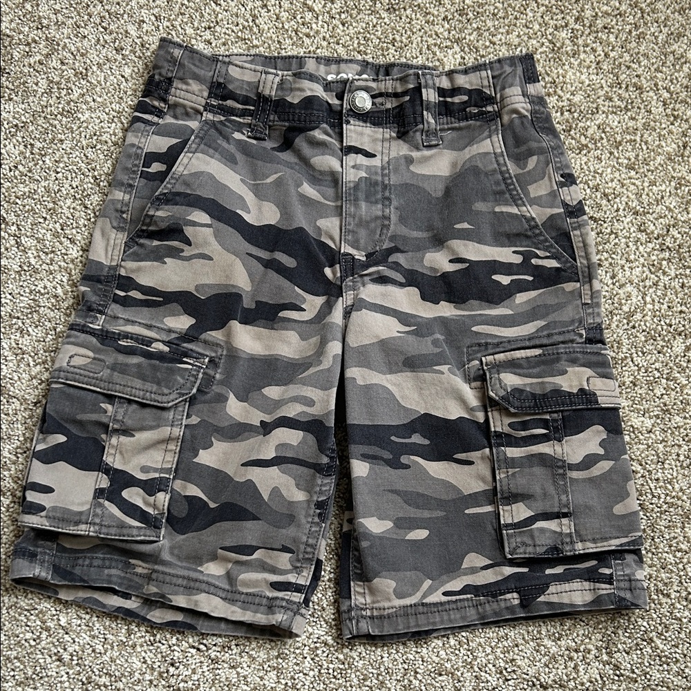 Sonoma Boys Gray Camo Cargo Shorts